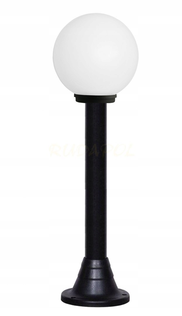 lampa ogrodowa Słupek h 90 z kulą 25 klosz mleczny