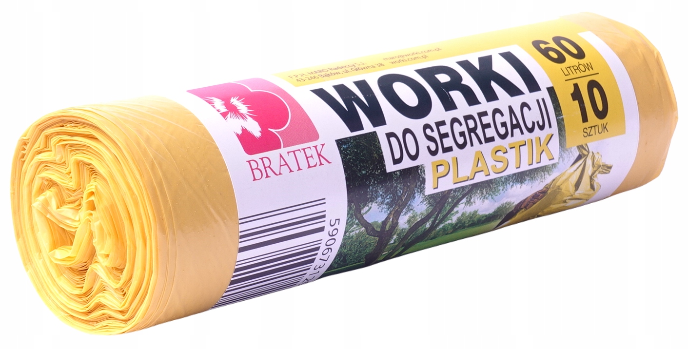 

Worki do segregacji Plastik 60L 10 szt., mocne