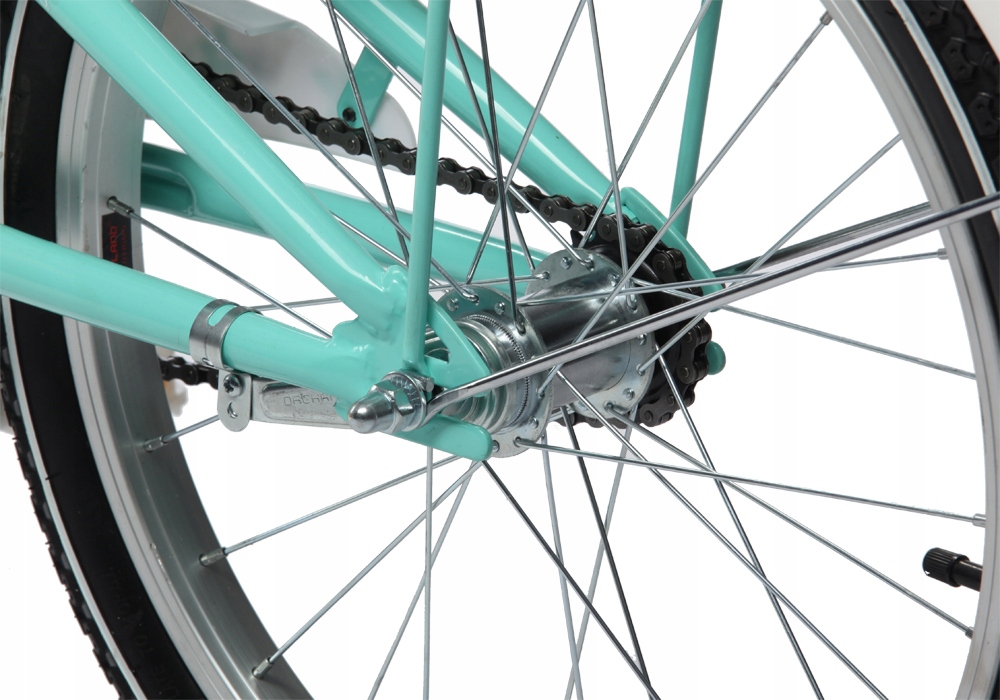 Polski Rower 20cal FLOWERS dla dziewczynki miętowy Kolor Zielony