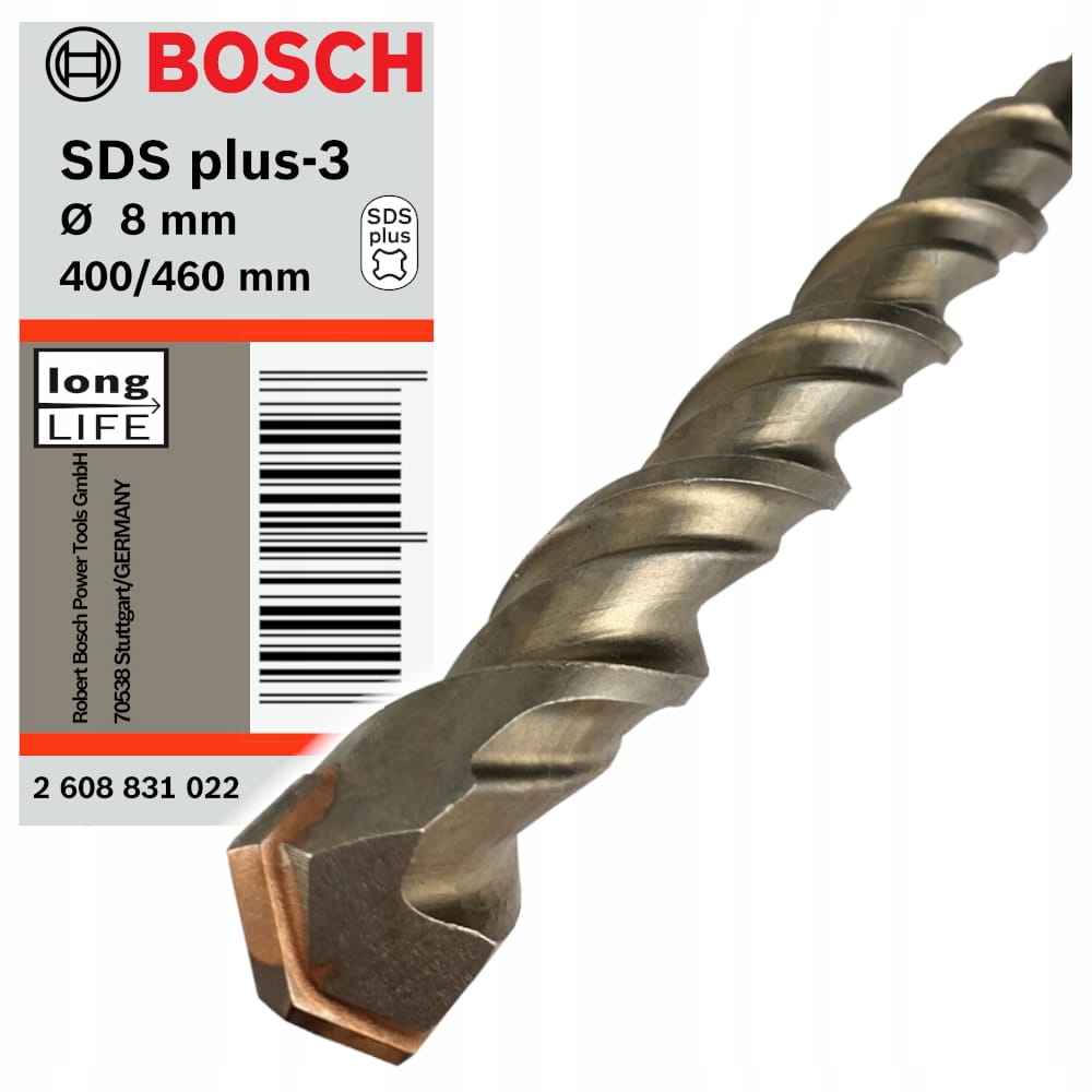 

Wiertło Bosch SDS-Plus 8x400x460 Plus-3 do betonu