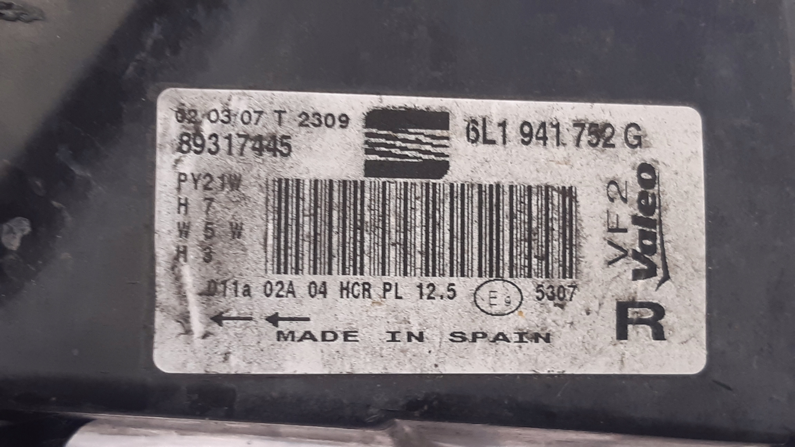 light right front 6L1941752G Seat Ibiza 6L