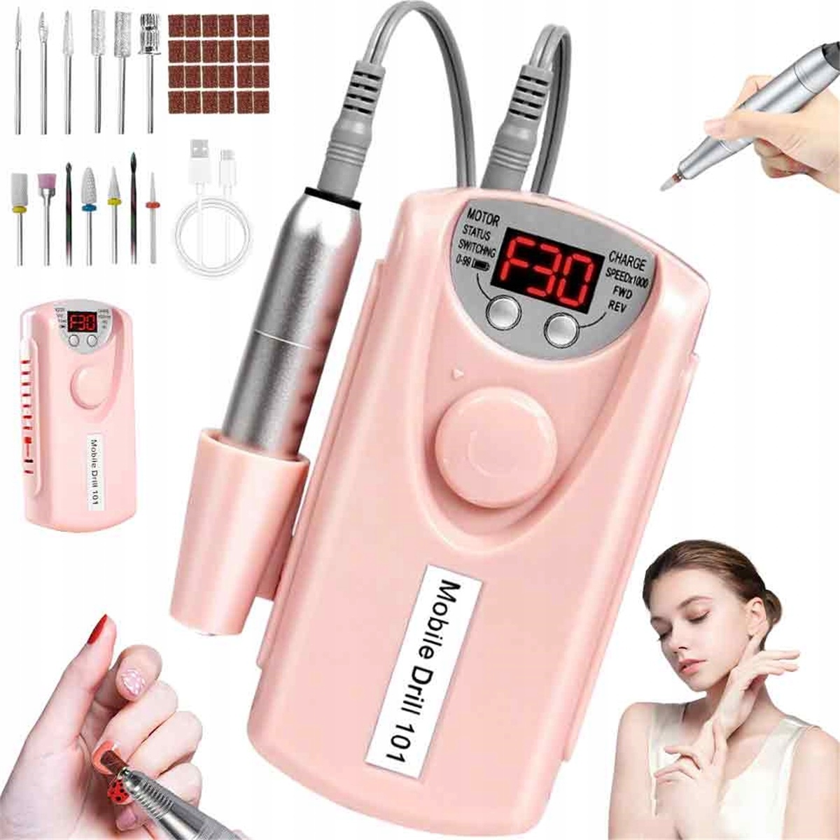 Stroj Na Nehty 30000 Ot/min S 13 Hroty Pro Leštění A Řezání