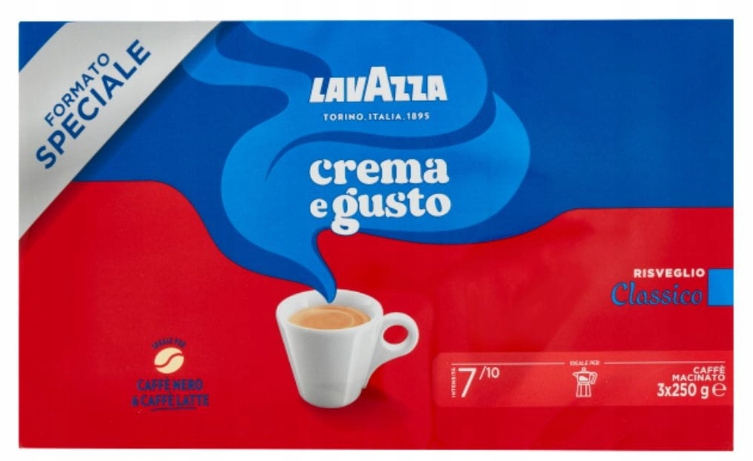 Lavazza Crema e Gusto Classico Lavazza Mletá káva italská 3 x 250 g