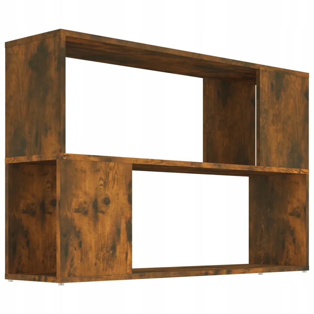 Regál na knihy z dřevěného materiálu, kouřový dub, 100 x 24 x 63 cm