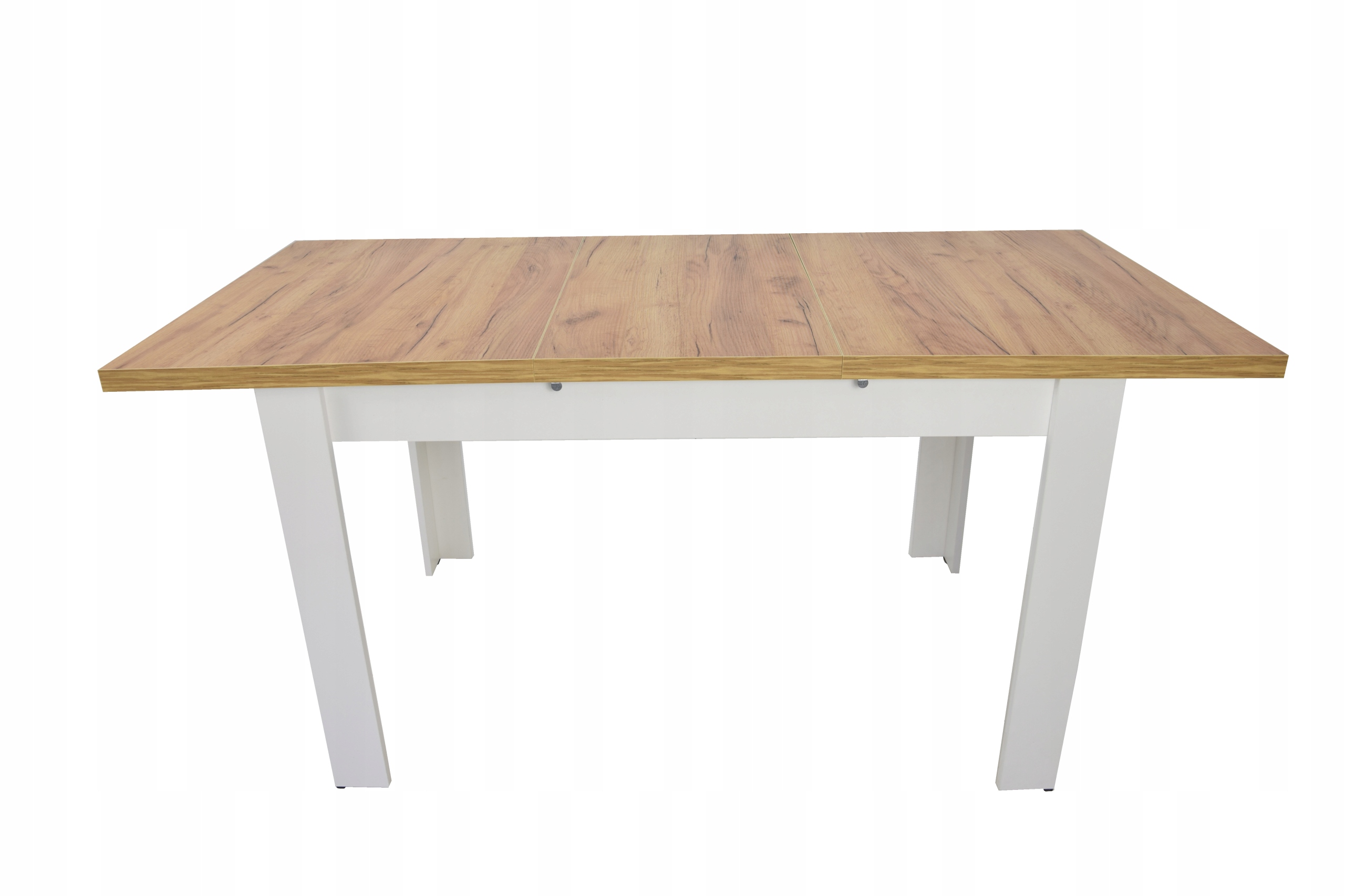 komplet do SALONU nowoczesny stół DĄB CRAFT + 6x białe krzesła z krzyżem Szerokość stołu 80 cm