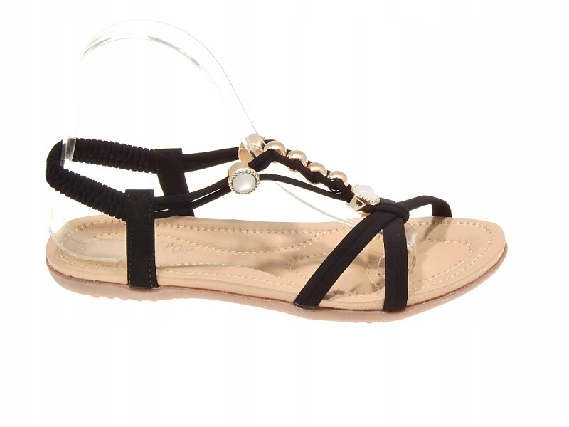 

Piękne Sandałki z Gumką FY2037 Black r.40
