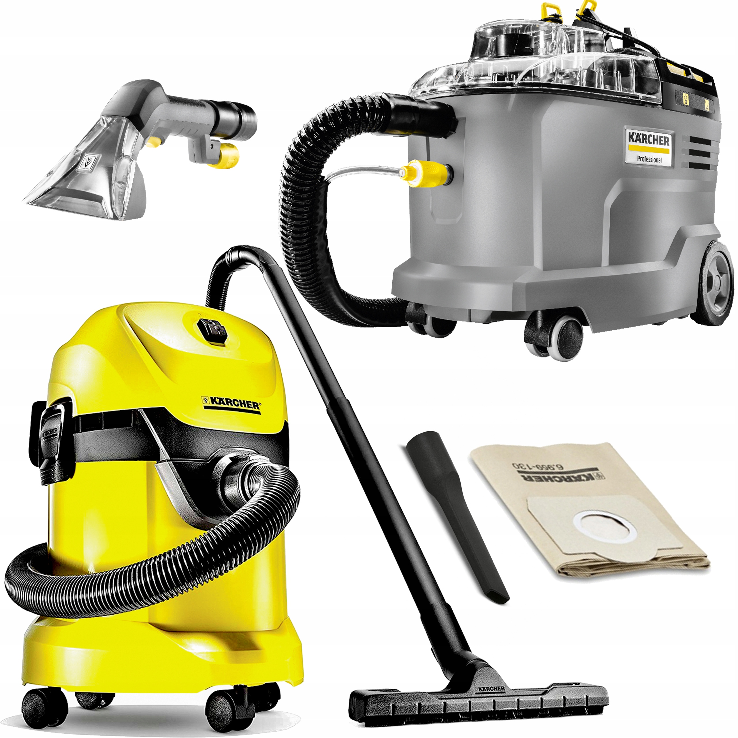 KARCHER PUZZI 8/1 ODKURZACZ PIORĄCY +ODKURZACZ WD3