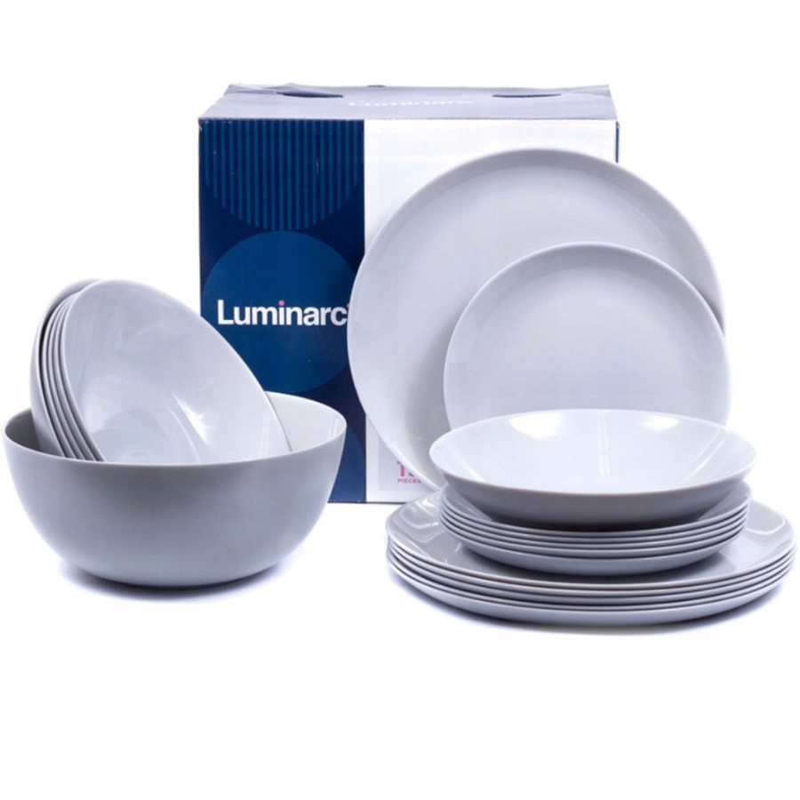 TALERZE SERWIS OBIADOWY LUMINARC DIWALI SZARY 19 EL