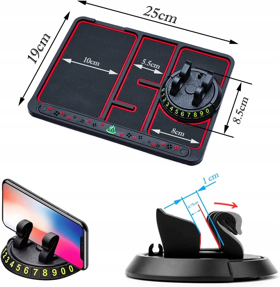 4w1 PODKŁADKA TELEFON ANTYPOŚLIZGOWA DO SAMOCHODU Marka bez marki