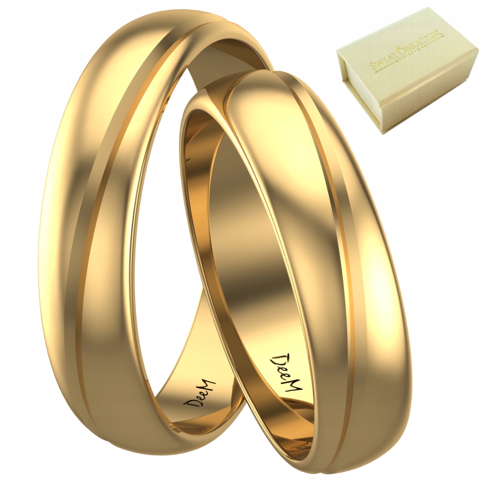 

Złote Obrączki Ślubne Pozłacane Srebro 925 Grawer