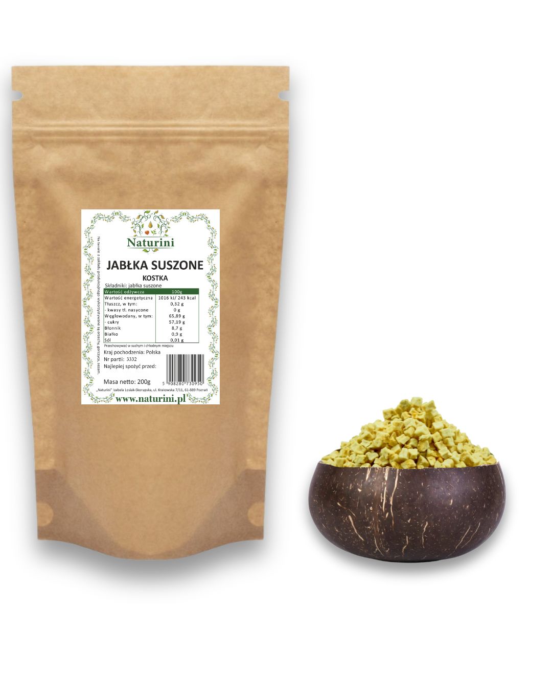 Levně Sušená Jablka kostka Příchuť 1KG