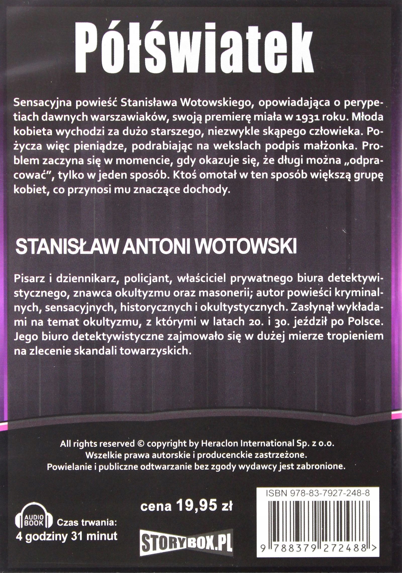 PÓŁŚWIATEK - WOTOWSKI STANISŁAW ANTONI [AUDIOBOOK] [CD-MP3] Stan opakowania oryginalne