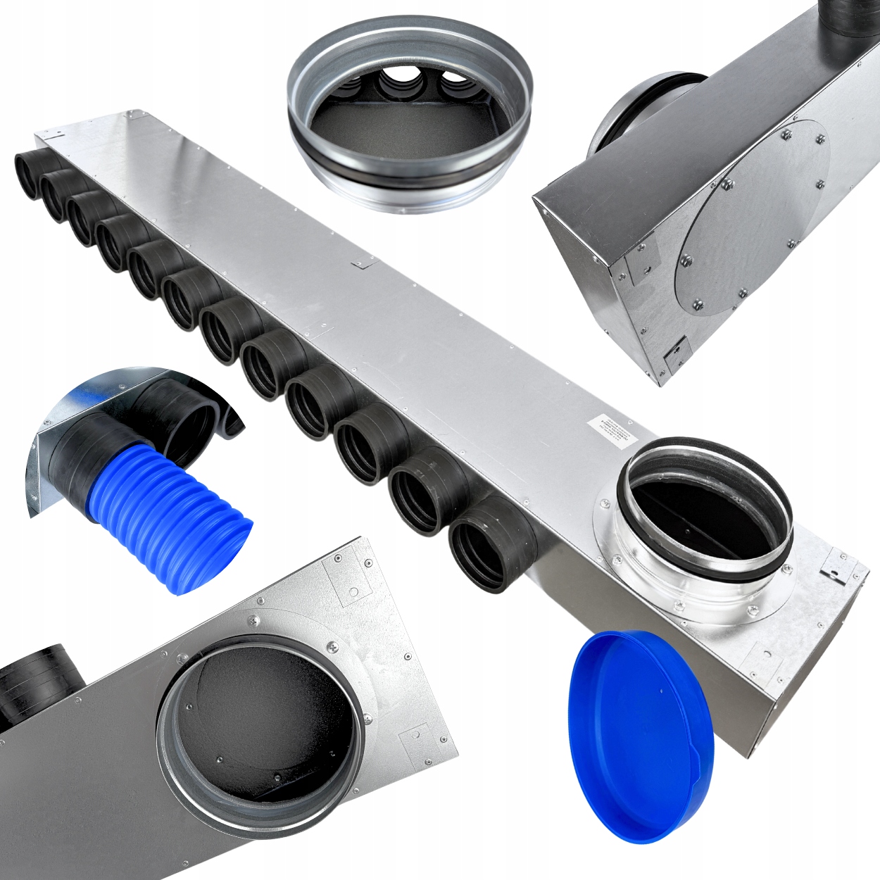 Ventilační rozdělovač rozvodné skříně 12x75 fi 160 Rekuperace fi75