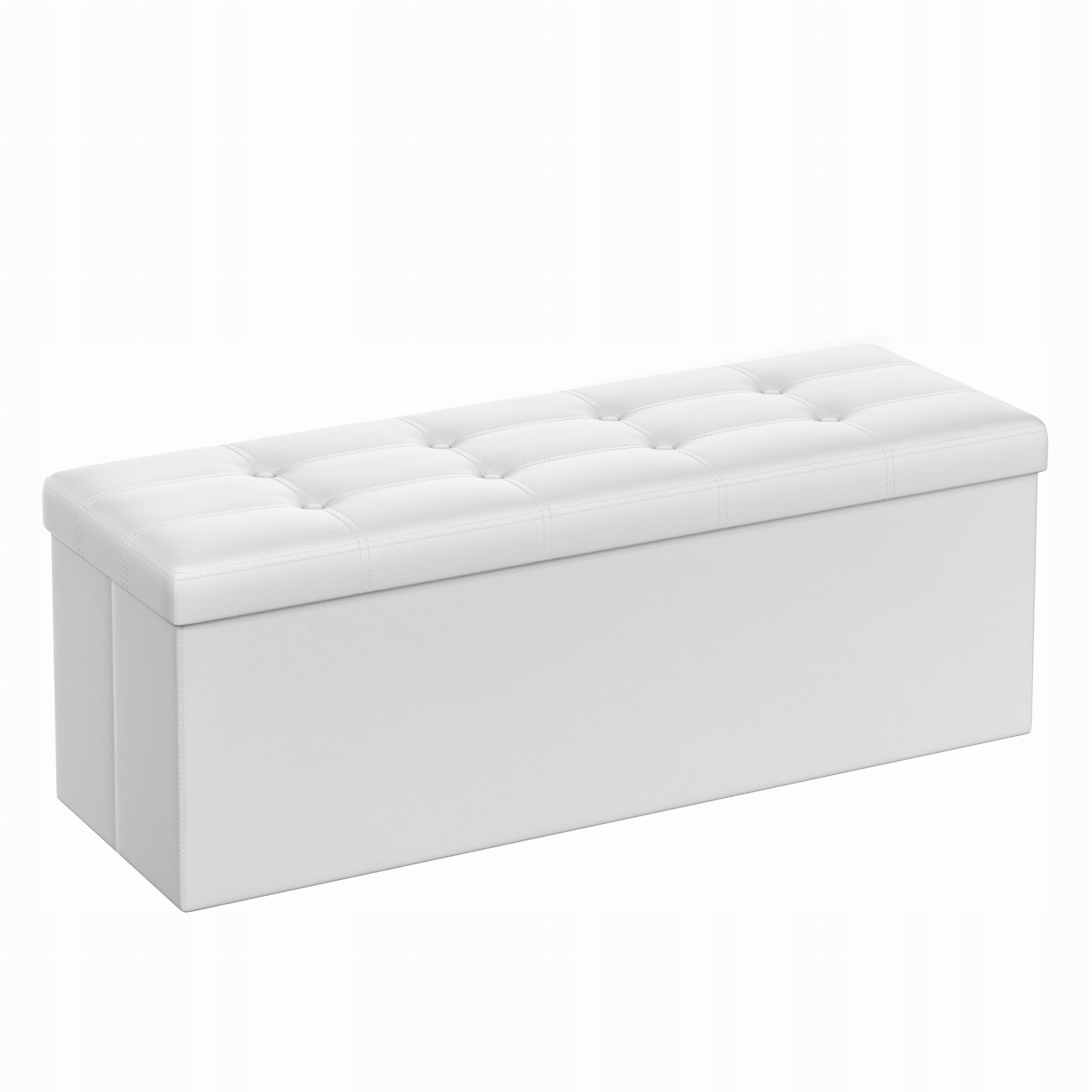 Štýlová úložná taburetka 107x38x38 cm s úložným priestorom, biela