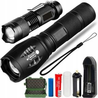 ZESTAW 2x LATARKA TAKTYCZNA WOJSKOWA +WALIZKA