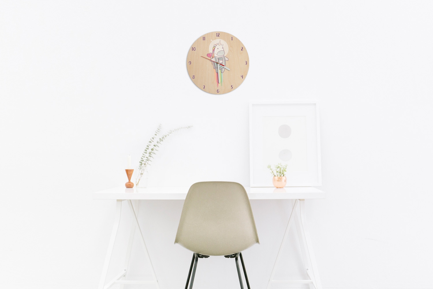 CICHY Zegar ścienny do pokoju dziecka JEDNOROŻEC Bohater brak