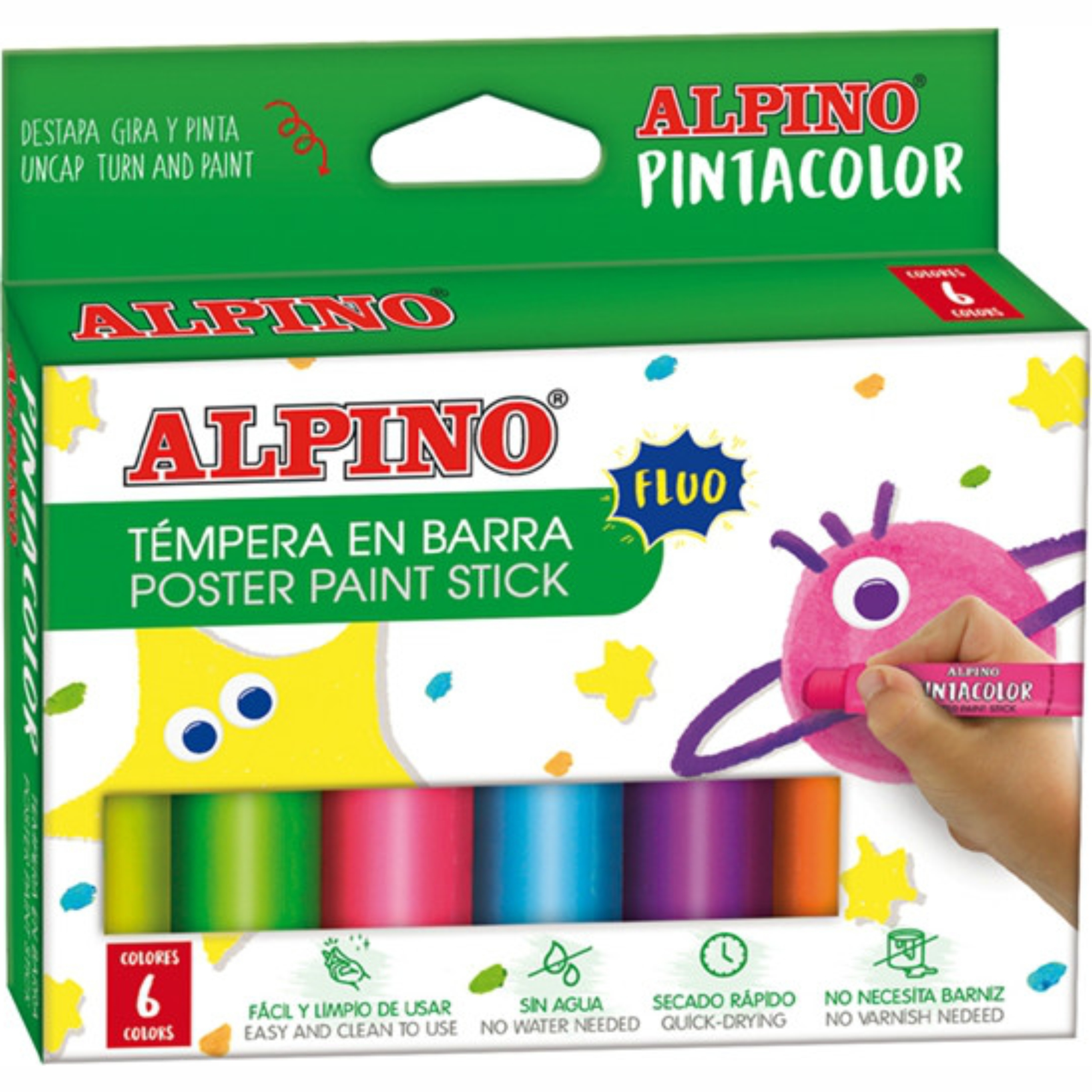 

Farby w sztyfcie Alpino Pintacolor fluo