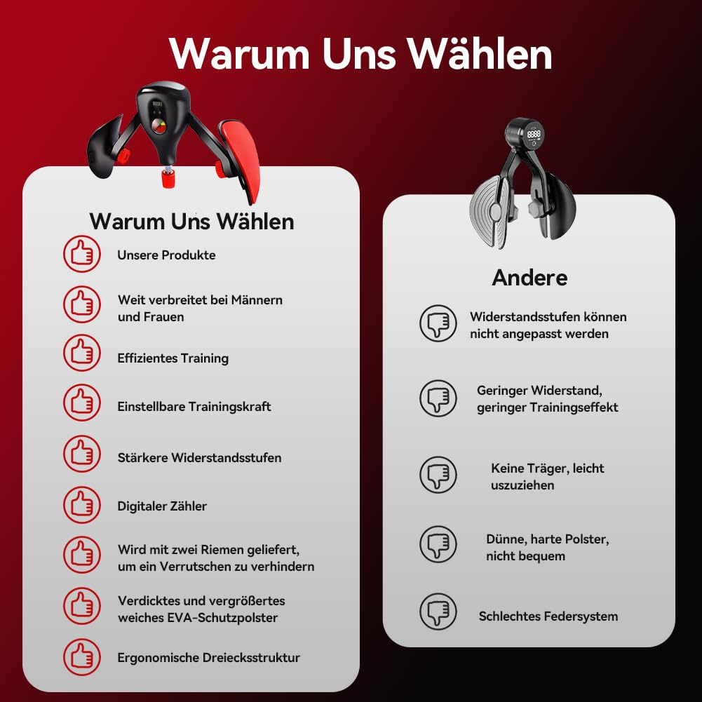 AOHCAE Trener Uda 3w1 Sprzęt Fitness Do Ćwiczeń Nóg i Ramion Czerwony — miniatura 7