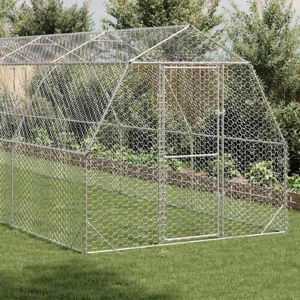 Levně vidaXL Kurník pro slepice 2,5x10x2,25 m Ocel pozinkovaný