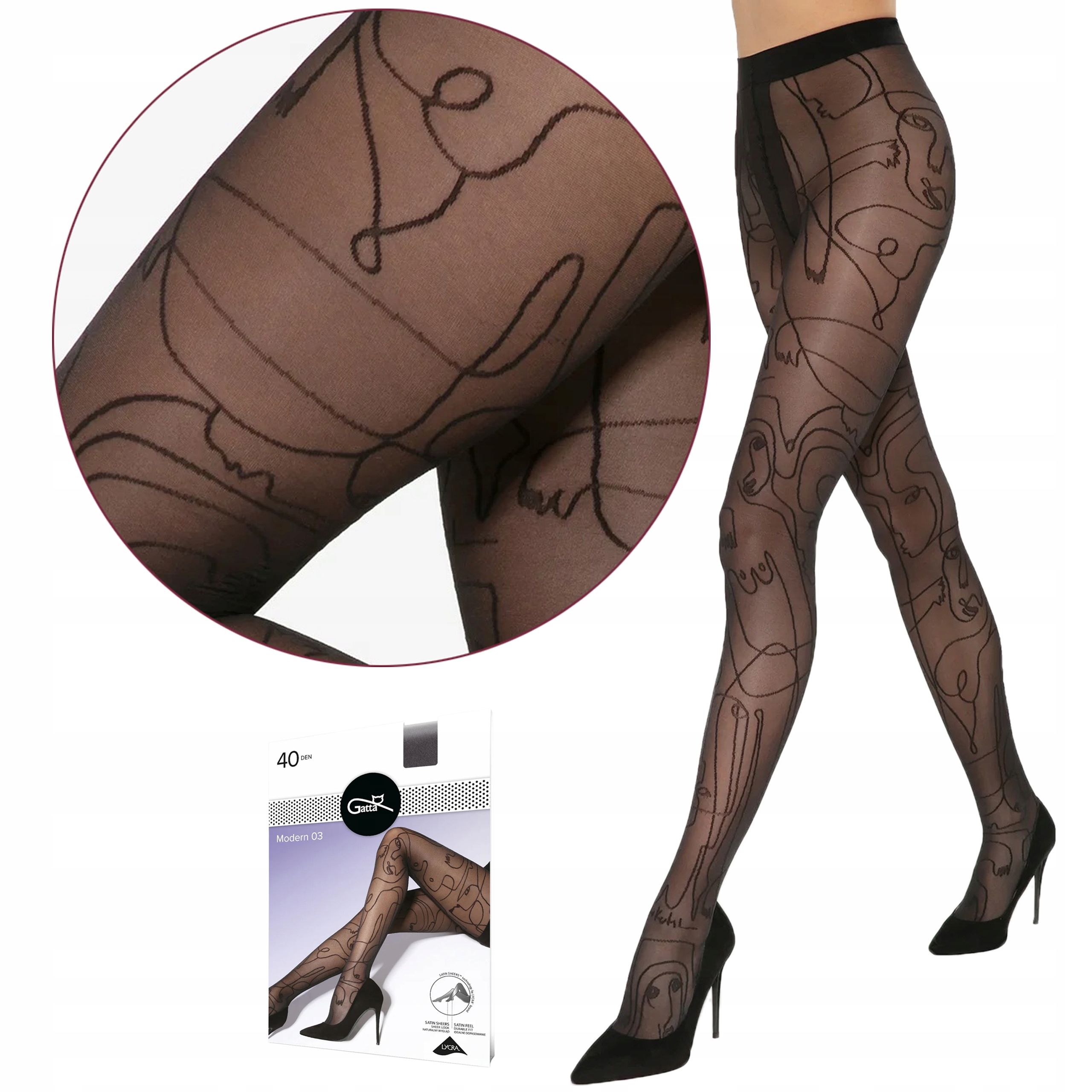 

Matowe rajstopy Gatta Modern 03 sztuka 40 den 3-M