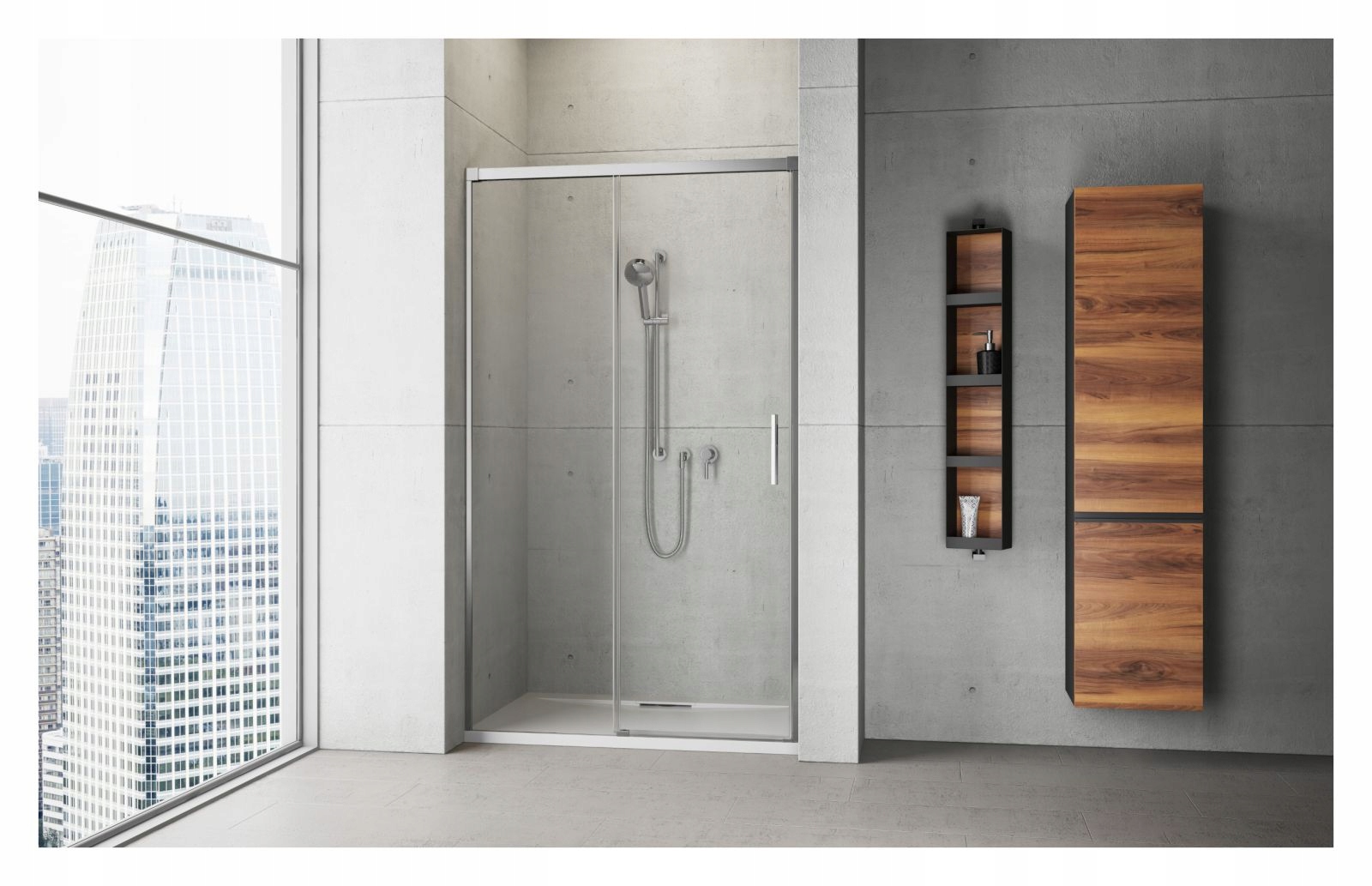 Drzwi prysznicowe wnękowe 120 L Idea DWJ mirror Wysokość produktu 200.5 cm