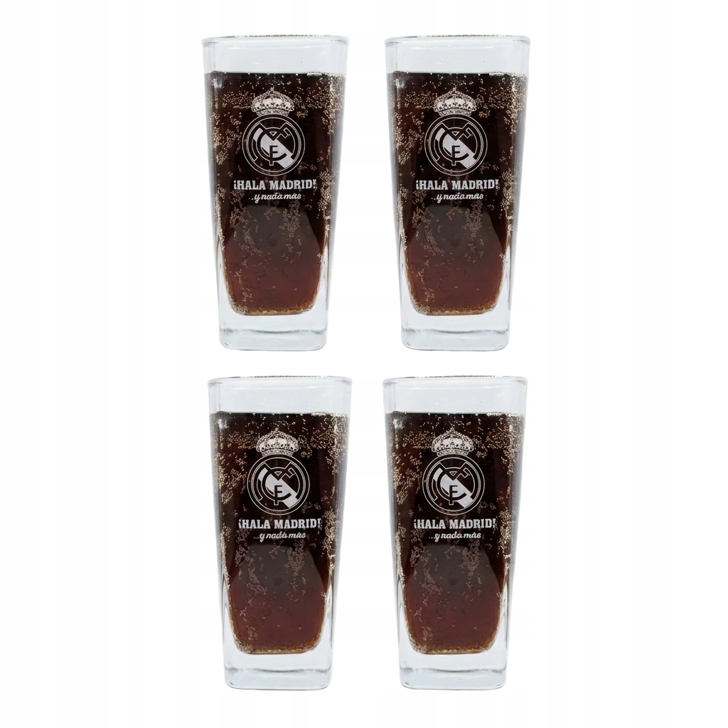 Zestaw 4 Szklanek z grawerem Real Madryt dla kibica fanatyka
