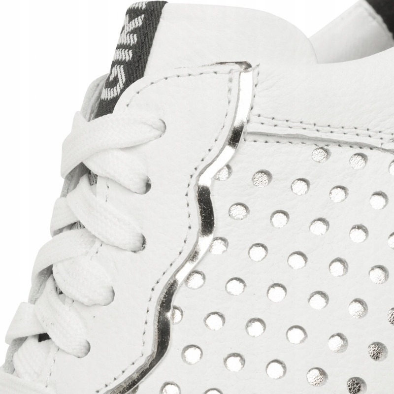 Białe ażur sportow półbut skóra sneakers Karino 40 Rozmiar 40
