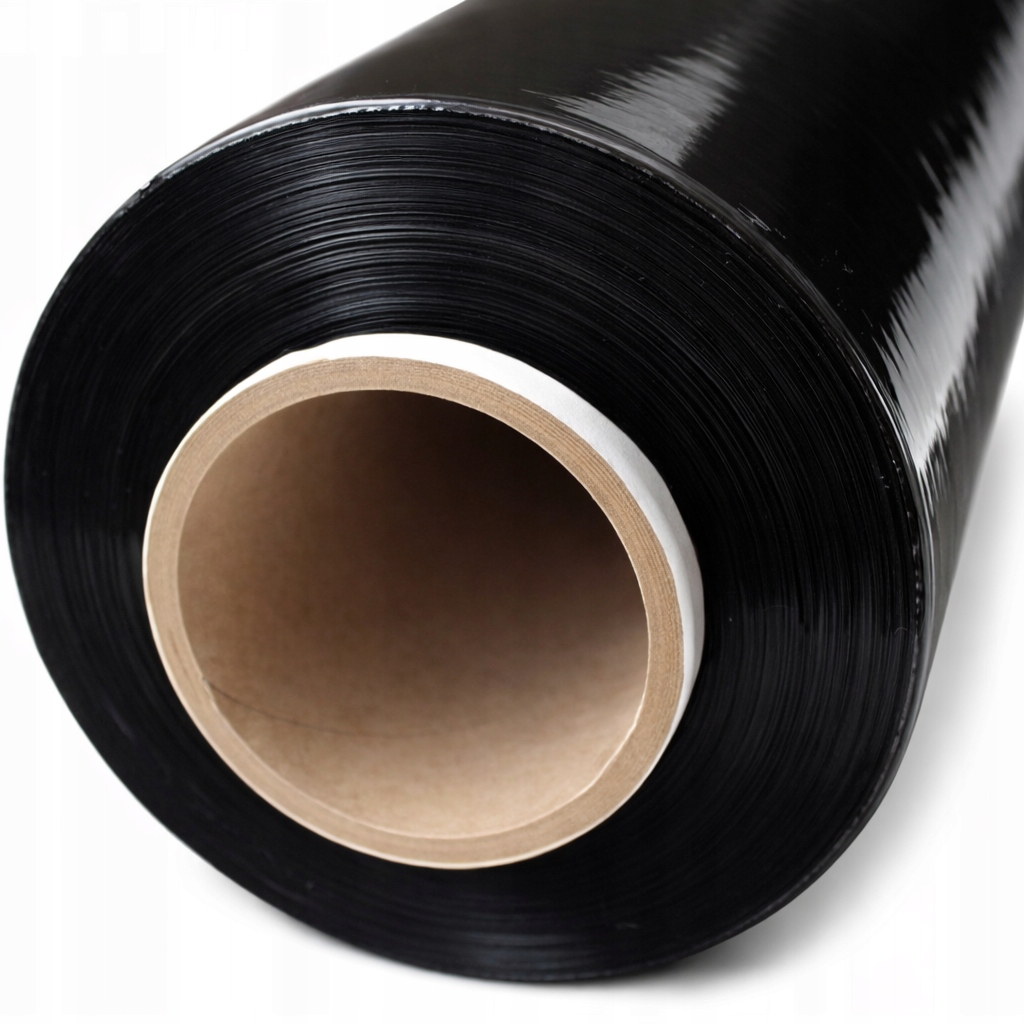 FOLIA STRETCH 3KG STRECZ CZARNY 3 KG CZARNA ROLKA MOCNA KRYJĄCA PREMIUM