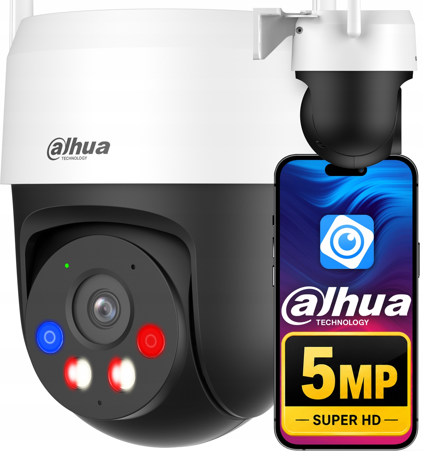 Wifi Kamera 5MP 3K Otočná Dahua Aktivní Odstrašování Led Audio P5AS-PV