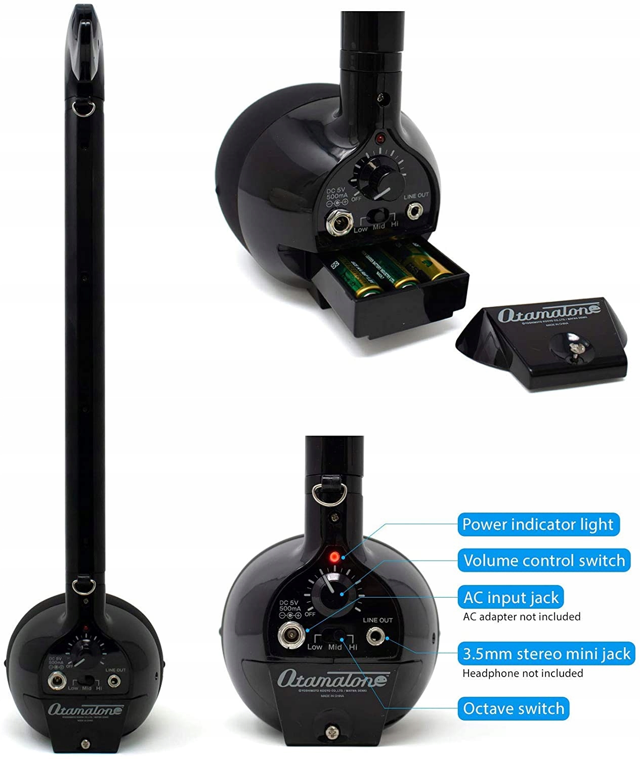 Otamatone Deluxe Czarny Instrument Syntezator Maywa Denki 44 cm DUŻY XXL Marka Otamatone