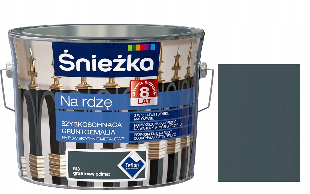 

Śnieżka Emalia Na Rdzę Grafitowy Półmat R18 2.5L