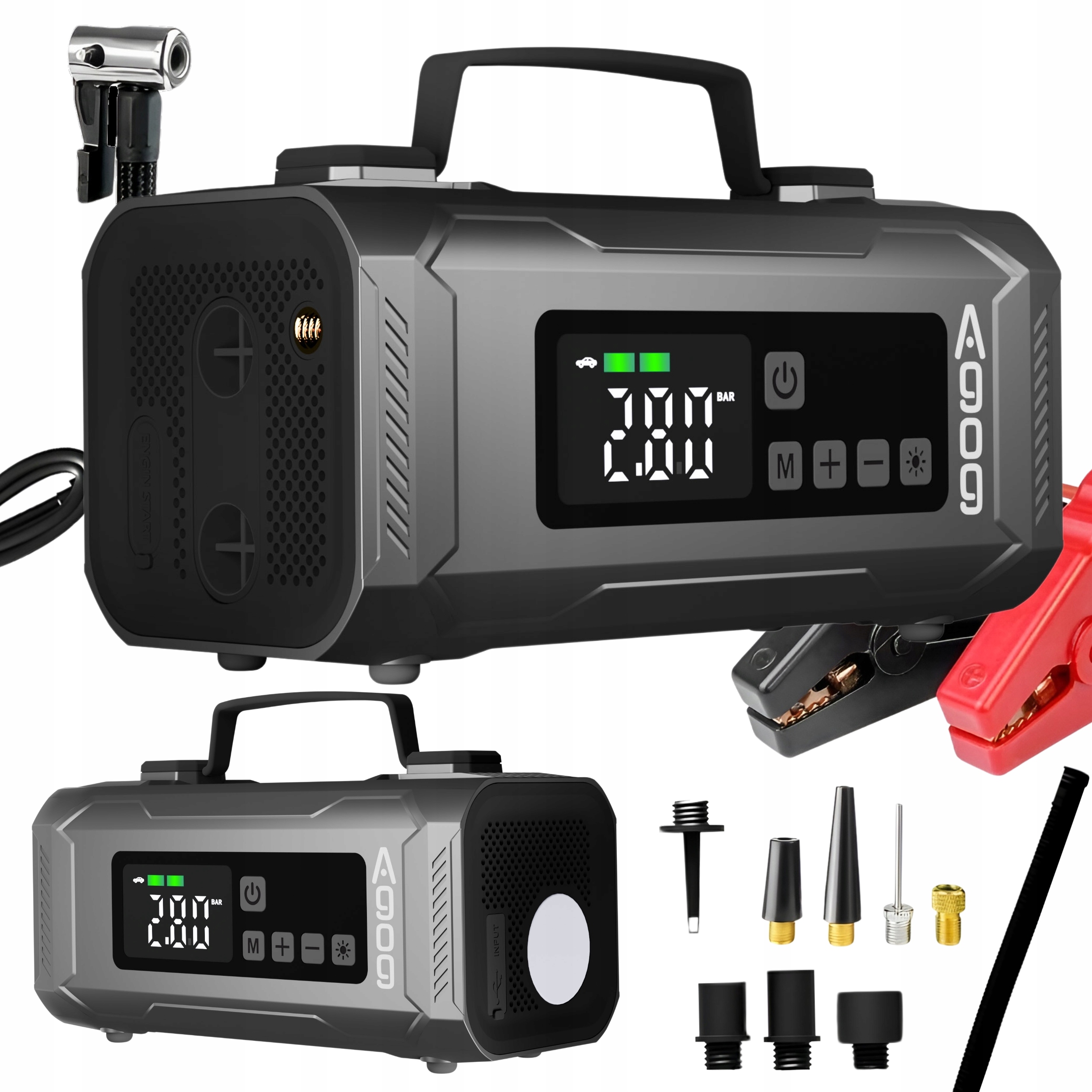 JUMP STARTER URZĄDZENIE ROZRUCHOWE 2500A PD30W KOMPRESOR POWERBANK DMUCHAWA