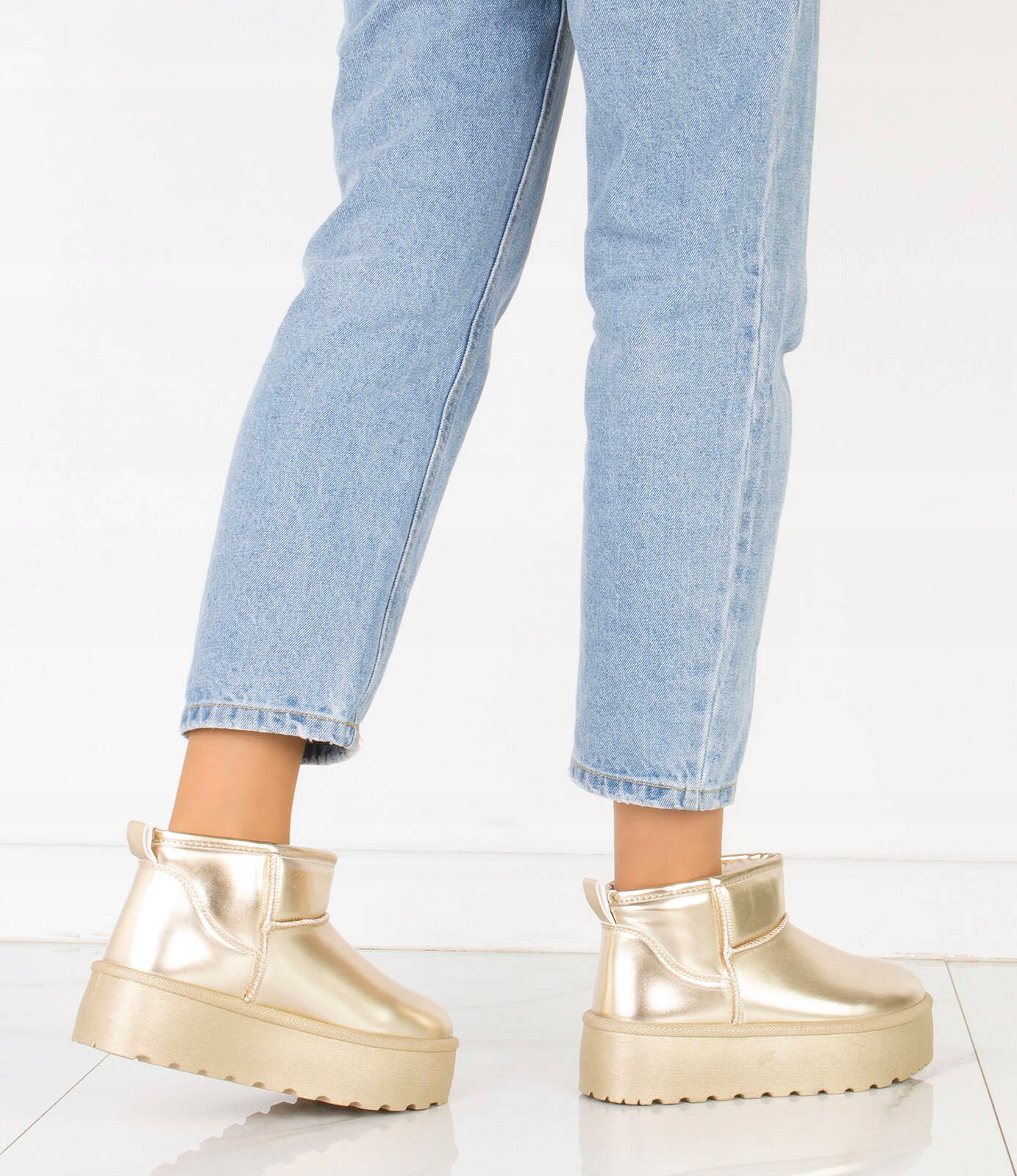 ŚNIEGOWCE ZŁOTE OCIEPLANE BOTKI PLATFORMA 38 Rozmiar 38