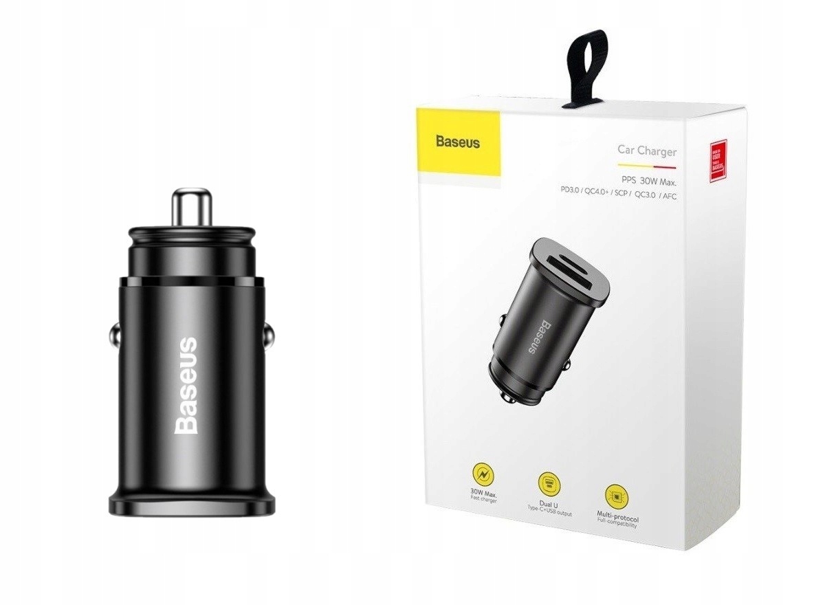 Ładowarka Samochodowa Baseus QC4.0 / PD3.0 5A 30W