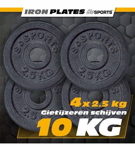 Obciążenie żeliwne zestaw 4x2.5kg 10kg otwór 31mm talerz klasyczny Rebel