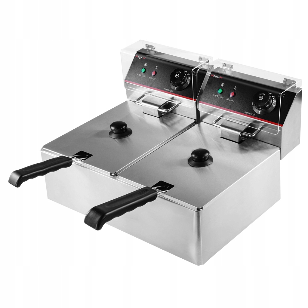 Elektrická fritéza 2x6L Dvoukomorová Gastronomická 6000W Mega-M