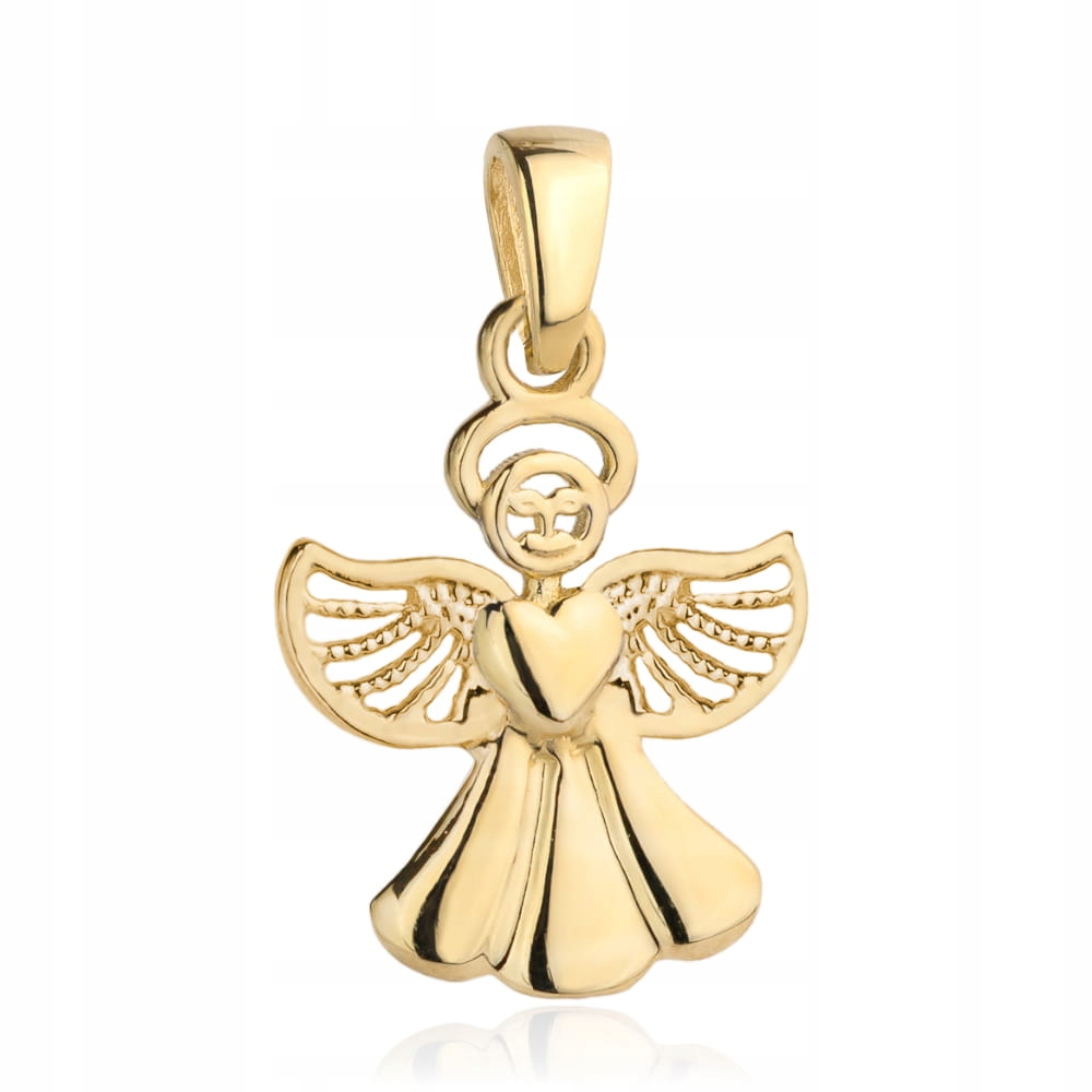 Zlatý přívěsek Anděl se srdcem 585 14k 0.67g na přijímání/výročí