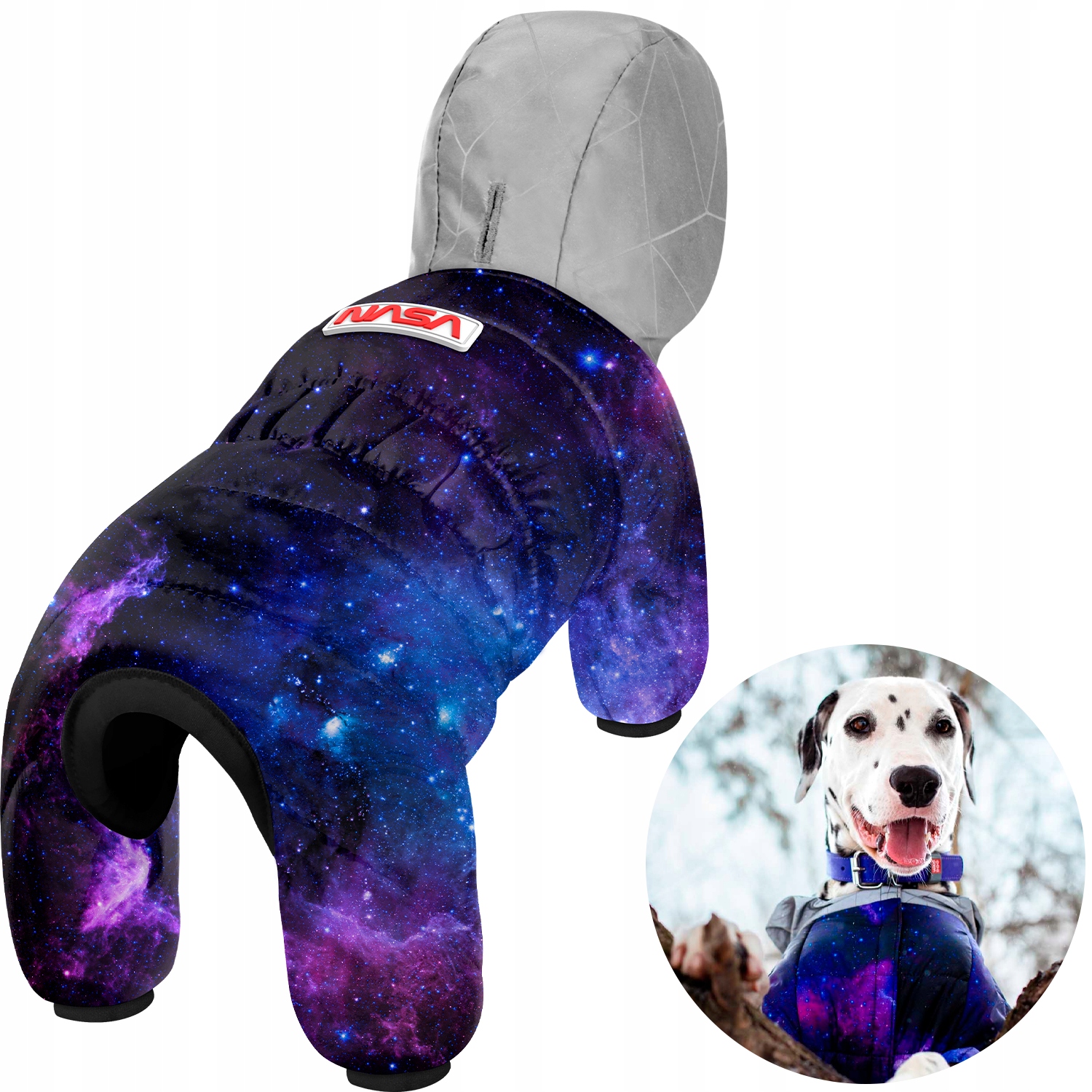 Levně Kombinéza pro psa s reflexní kapucí zimní, lehká NASA21, velikost XXS(XS30)