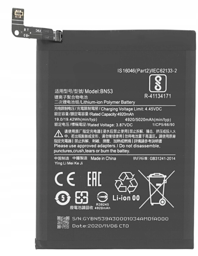 Pin Chính Hãng Xiaomi BN53 Dùng Cho Xiaomi Redmi Note 9 Pro / Note 10 Pro Dung Lượng 5020mah I.1045390093 - Foto 10