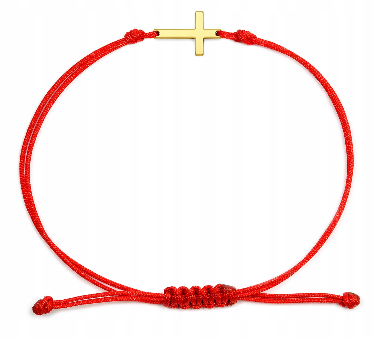 Zlatý náramek na šňůrce s křížkem Au585 (14K)