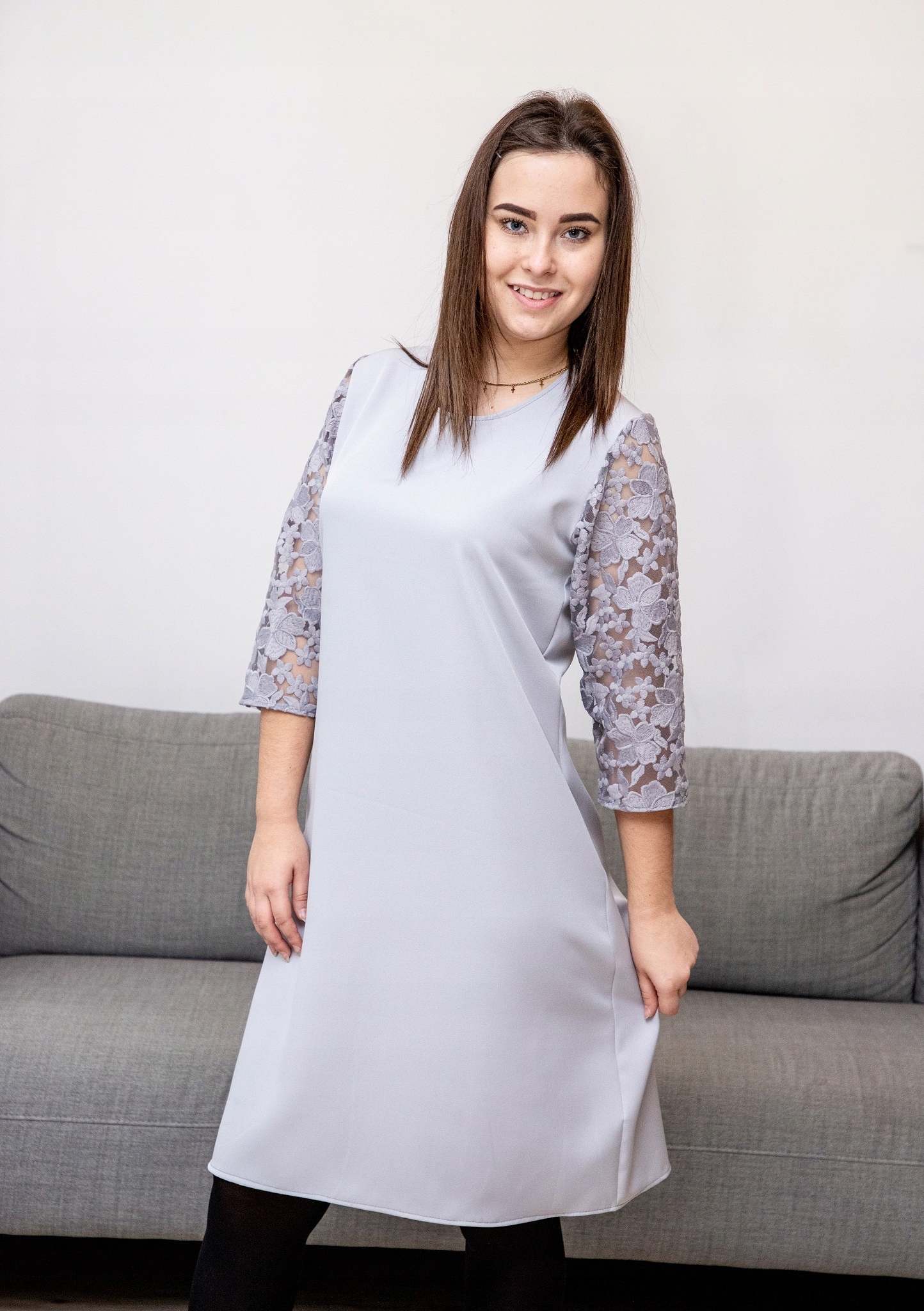 KLASYCZNA ELEGANCKA SUKIENKA KORONKA ROZMIARY 46 Szerokość pod pachami 57 cm