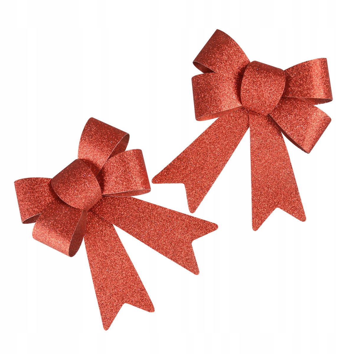 

Zestaw kokard brokatowych na choinkę czerwona 2szt