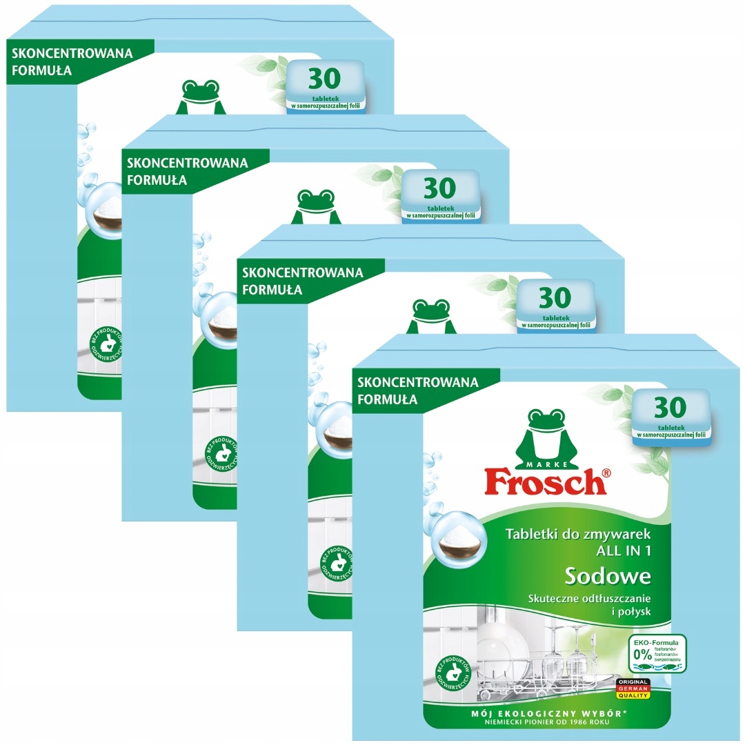 Levně Frosch Tablety do myčky nádobí Německé Se Sodou kapsle 120 Kusů All in One