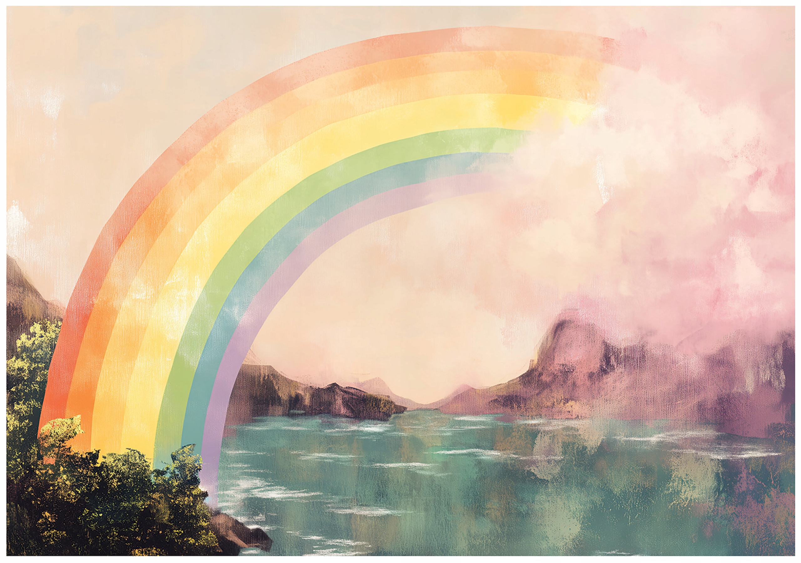 Fototapeta Na Flizelině Pro Děti Duha Krajina Tapeta Na Zeď 300x210