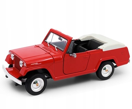 Jeep Jeepster Commando Roadster 1967 model v měřítku 1:24 Welly Nex červený