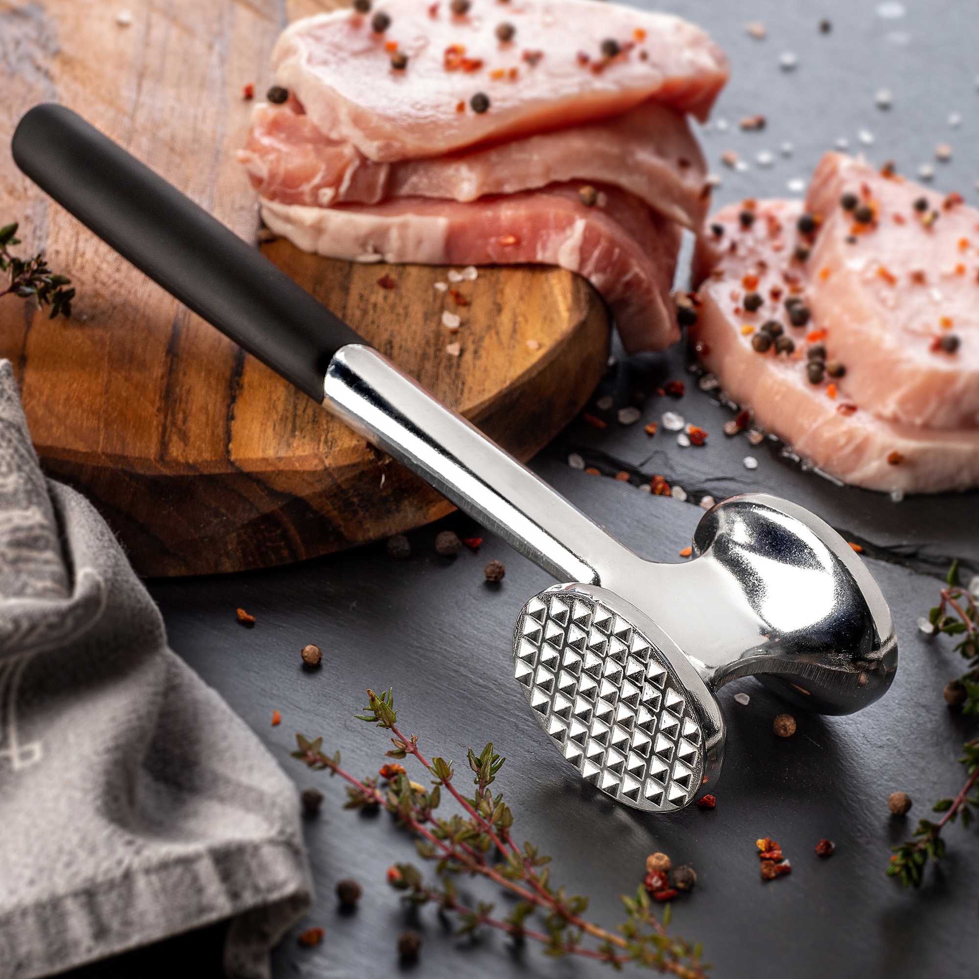 TŁUCZEK DO MIĘSA MŁOTEK DWUSTRONNY METALOWY ROZBIJAK KOTLETÓW SOLIDNY Kod producenta K2616