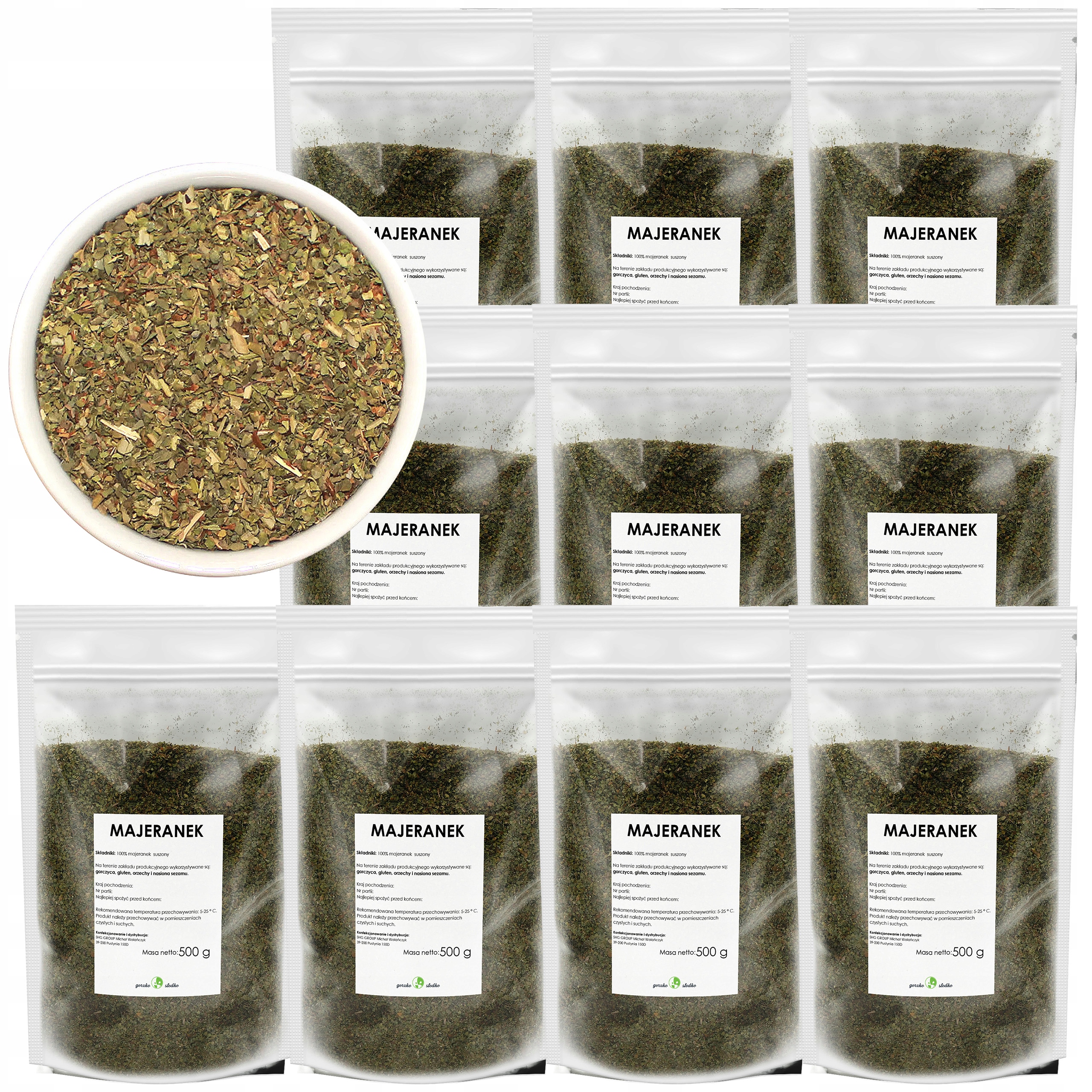 Majeranek suszony 5 kg zioła przyprawy Gorzko I Słodko ziele majeranku