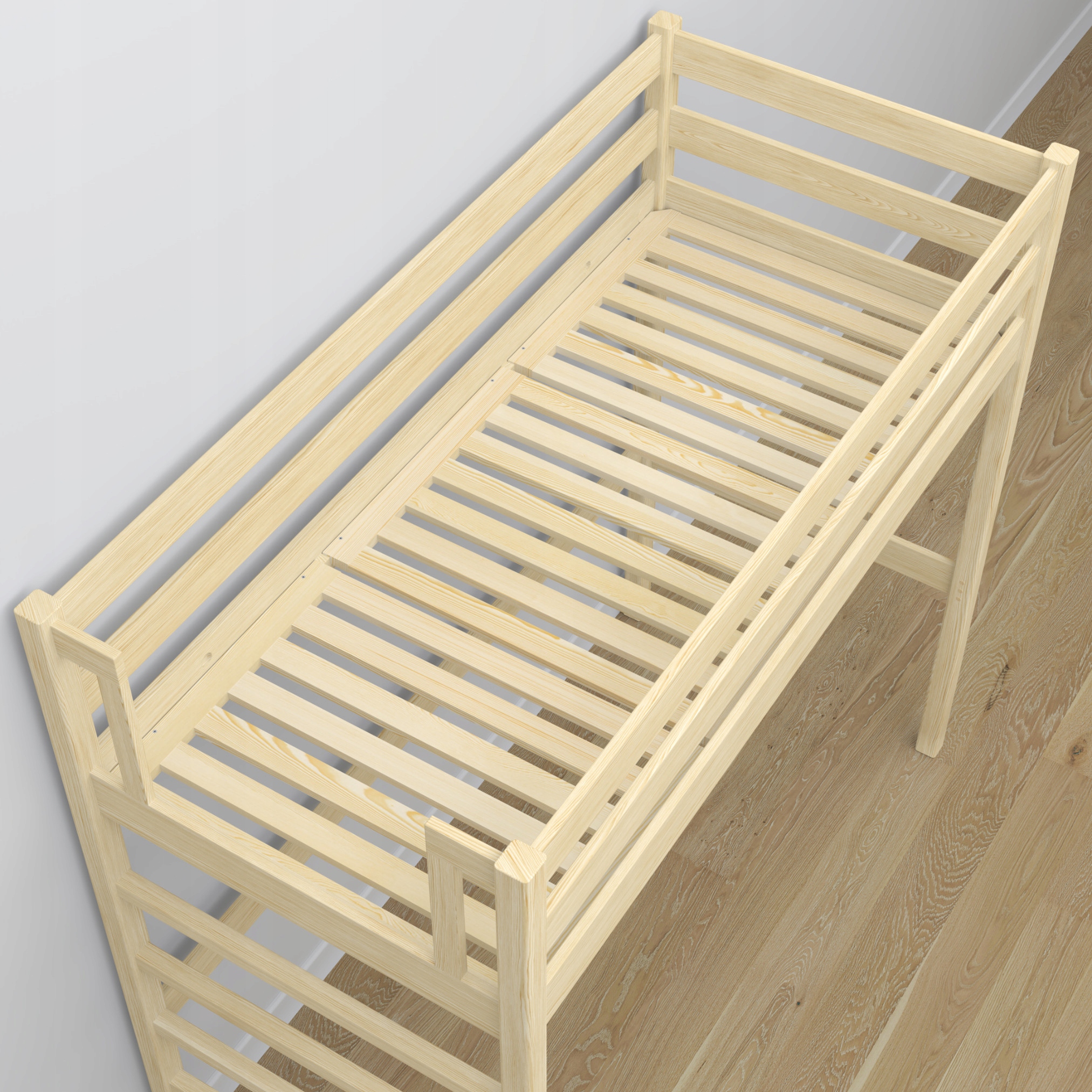 Łóżko piętrowe antresola z biurkiem drewniane 100x200 Kolor bezbarwny