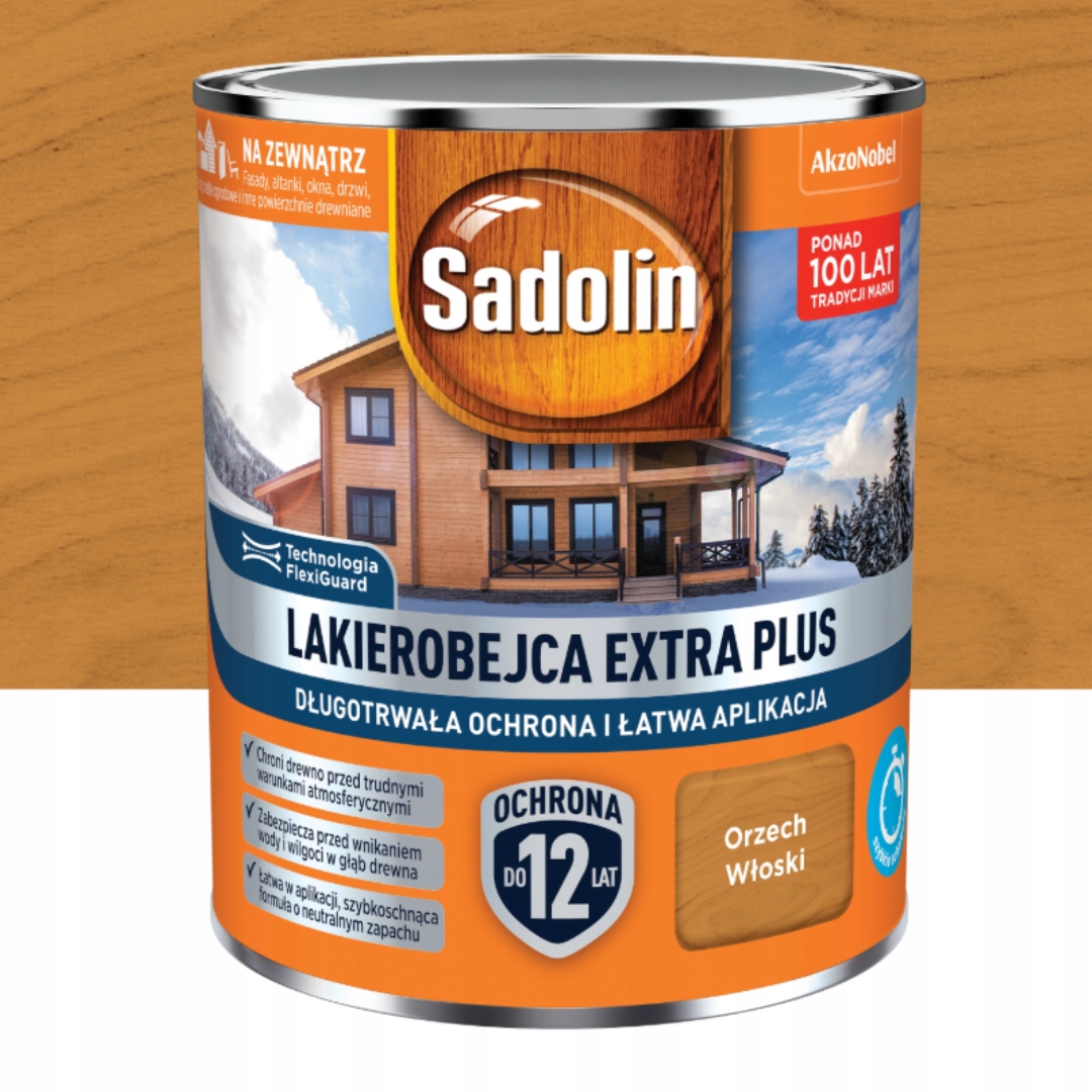 Sadolin Lakierobejca Extra Plus Orzech Włoski 4,5L