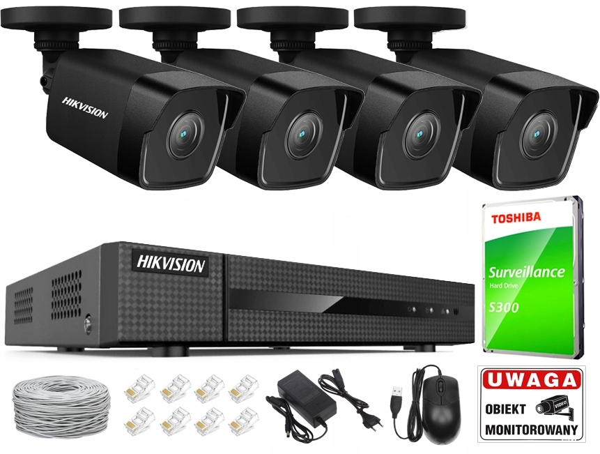 Sada pro monitorování Hikvision IP-KIT-4MPX Black